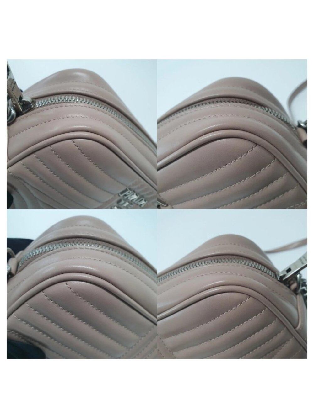 Authentic Prada Diagramme Camera Bag Nude Beige Leather Crossbody Chain Luxury - Picture 5 of 11